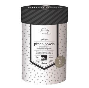 Danica White Ceramic  Pinch Bowls,  Set Of 6. NEW IN PKG
